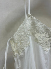 Lace-Trimmed Satin Slip Dress