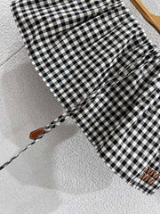 Black & White Gingham Mini Skirt