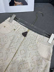 Old fashioned jacquard denim skirt
