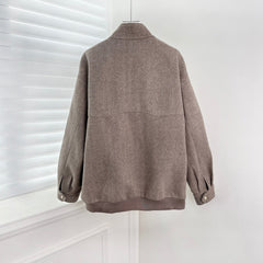 Brown stand-up collar suit