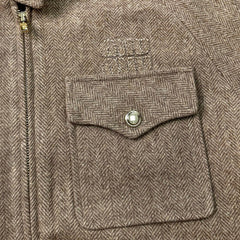 Brown stand-up collar suit