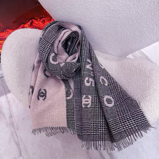 Letter check scarf