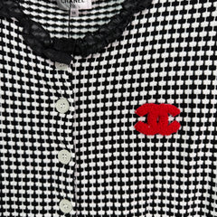 Houndstooth Short Sleeve Cardigan