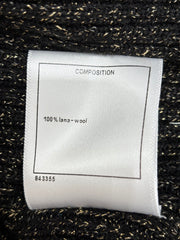 Black & White Tweed-Knit Tank with Metallic Flecks