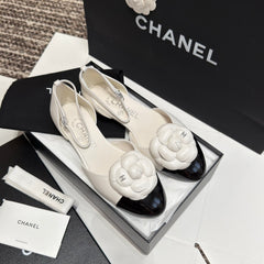 Camellia Two-Tone Ankle-Strap Flats