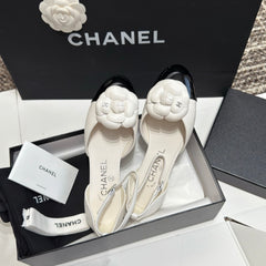 Camellia Two-Tone Ankle-Strap Flats