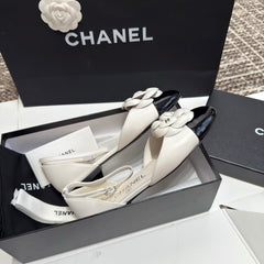 Camellia Two-Tone Ankle-Strap Flats