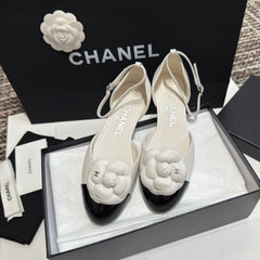 Camellia Two-Tone Ankle-Strap Flats