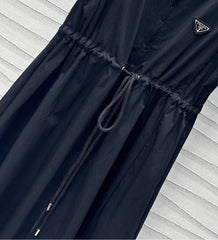 Drawstring-Waist Sleeveless Midi Dresses
