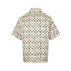 All-over printed silk short-sleeved shirt