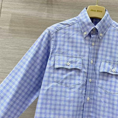 New blue plaid shirt
