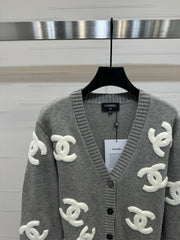 large logo cardigan sweater