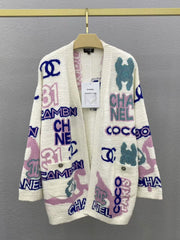 New Letter Print Knit Cardigan