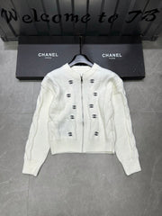 Zippered cardigan sweater