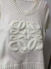flocked logo sweater