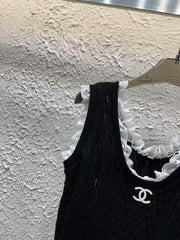 25 Spring New Arrival Lace Stitching Knitted Vest