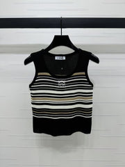 25 Spring/Summer U-neck striped knitted vest