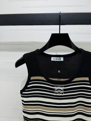 25 Spring/Summer U-neck striped knitted vest