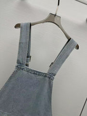 25ss blue denim loose overalls