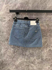 25ss heavy sequined denim skirt