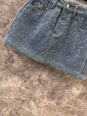 25ss heavy sequined denim skirt