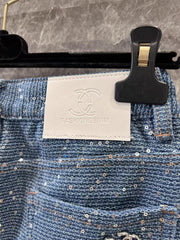 25ss heavy sequined denim skirt