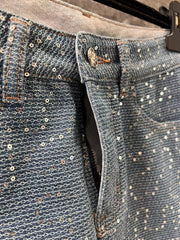 25ss heavy sequined denim skirt
