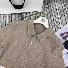 25 Early Spring Splicing Letter Ribbon Lapel Short Sleeve Suit