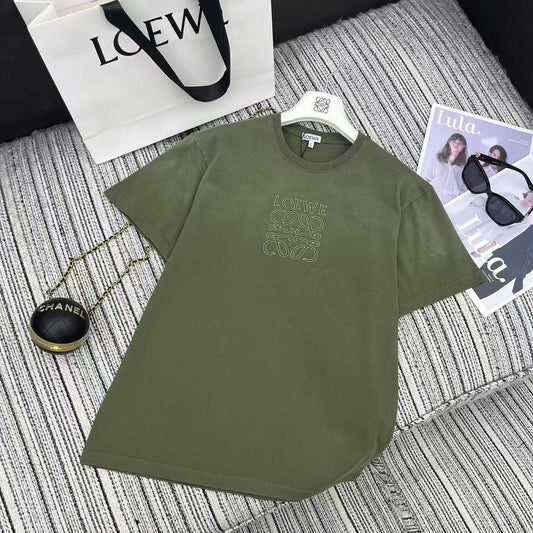 Logo embroidered short-sleeved crew neck T-shirt