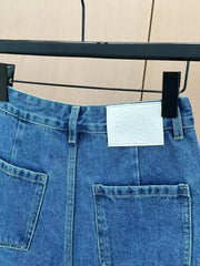 Heavy duty buttoned denim shorts