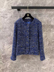 Flowing blue tweed jacket