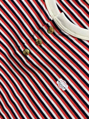 Red and white striped short sleeves