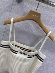 Knitted suspenders + skirt