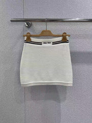Knitted suspenders + skirt