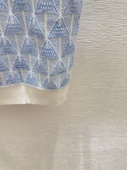 Crew neck beaded knit short sleeves