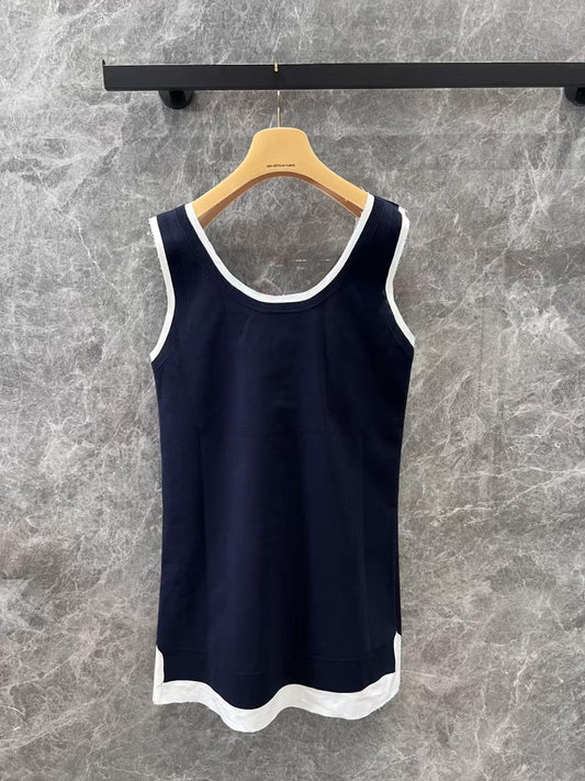 Jacquard-knit mini vest dress