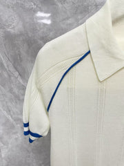 MM white knitted short-sleeved shirt