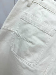 New arrival double front pocket printed letter denim