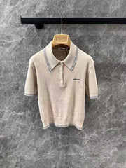 25 Spring/Summer New Arrivals Letter Micro Logo Polo Neck Short Sleeve Knit