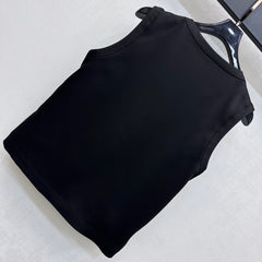 Sleeveless Satin Top with Ornate Gold Buttons