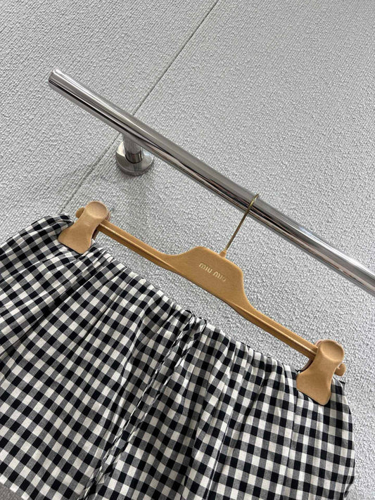 Black & White Gingham Mini Skirt
