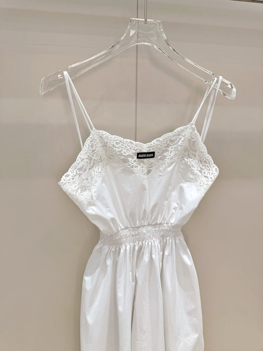 Lace-Trimmed Satin Slip Dress