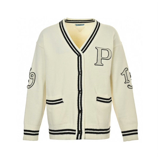 Applique Preppy Cardigan Sweater