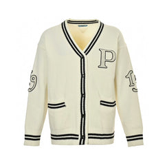 Applique Preppy Cardigan Sweater