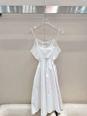 Lace-Trimmed Satin Slip Dress