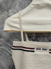 Sporty-Chic Knit Cami & Mini Skirt Set