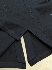 Black Crewneck Tee with Rhinestone Quilting & Back Hardware