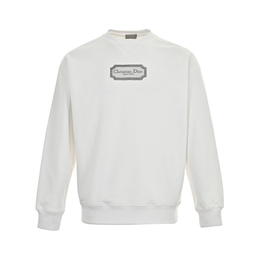 Silver label embroidered logo crew neck sweatshirt