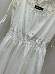 Lace-Trimmed Satin Slip Dress