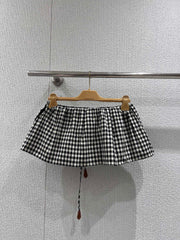 Black & White Gingham Mini Skirt